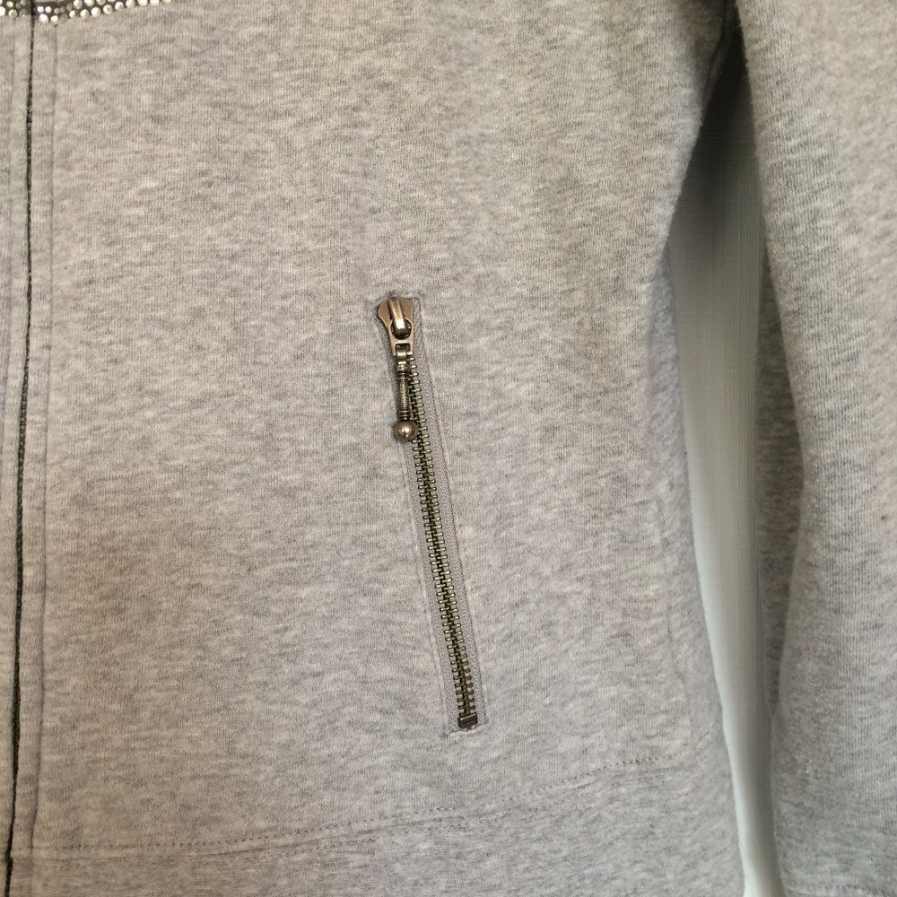 Harley-Davidson Womens Hoodie Small Gray Rhinestones Embellished Full Zip 2010 - Picture 4 of 8